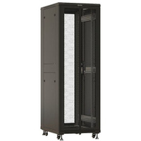Шкаф серверный Hyperline TTBR-4261-DD-RAL9004 напольный, перфорированная стальная передняя дверь, 42U, 600x2055x1000 мм