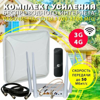 Комплект приема интернета с USB модемом Huawei E3372H с антенной Petra BB MIMO и роутером ZBT 1626 Без бренда