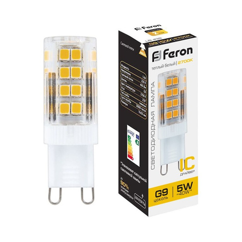 Светодиодная лампа FERON LB-432 5W 230V G9 2700K
