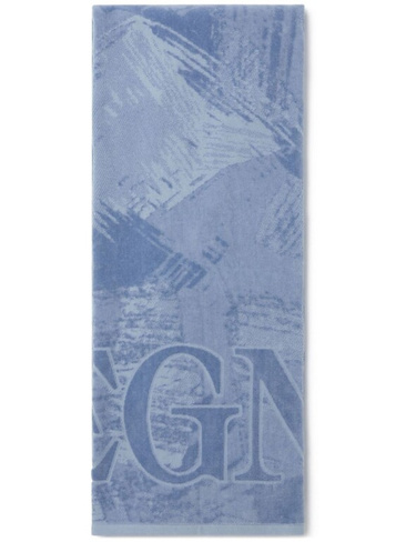 Zegna пляжное полотенце с логотипом, синий
