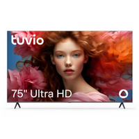 75” Телевизор Tuvio 4K ULTRA HD DLED Frameless на платформе Яндекс.ТВ, TD75UFGHV1, темно-серый