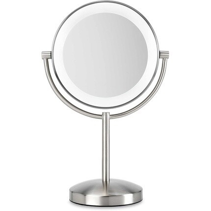 Тонкое светодиодное зеркало с 1-кратным и 8-кратным увеличением, матовая хромированная отделка, Babyliss