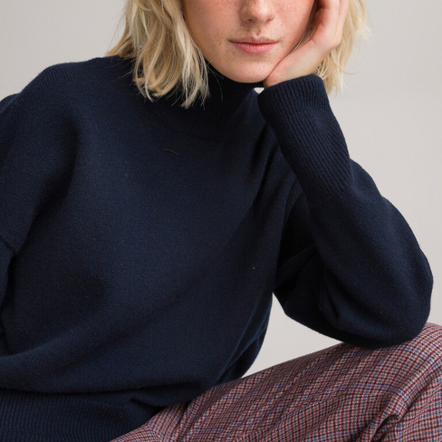 Пуловер Signature из смешанной шерсти изготовлен во Франции S синий