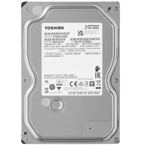 Жесткий диск Toshiba DT02ACA200, 2ТБ, HDD, SATA III, 3.5"