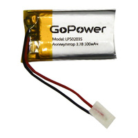 Аккумулятор Li-Pol LP502035 PK1 3.7V 300mAh (толщ.5,0мм, шир.20мм, дл.35мм)