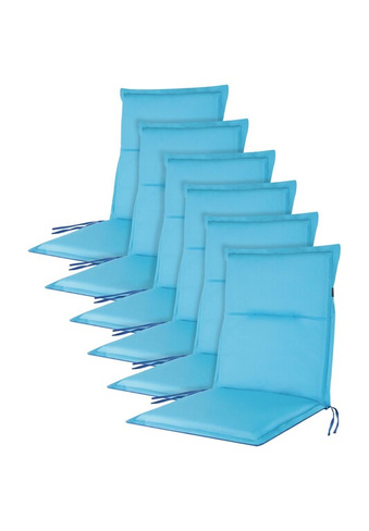 6 подушек для стульев с низкой спинкой Aspero, синий