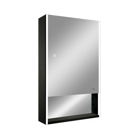 Зеркало-шкаф Reflection Box black led 600x800
