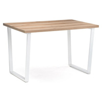 Деревянный стол Woodville Лота Лофт 120 25 мм дуб делано светлый / матовый белый