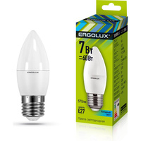Светодиодная лампа Ergolux LED-C35-7W-E27-4K Свеча