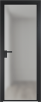 Межкомнатная дверь алюминиевая Серия 1AG, цвет вайт; черный, безопасное стекло 6 мм