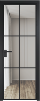 Межкомнатная дверь алюминиевая Серия 3AG, цвета вайт, черный, серебро, безопасное стекло 6 мм
