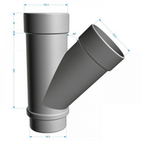 Тройник DOCKE LUX 45° D100(Пломбир,Графит,Карбон,Шоколад)