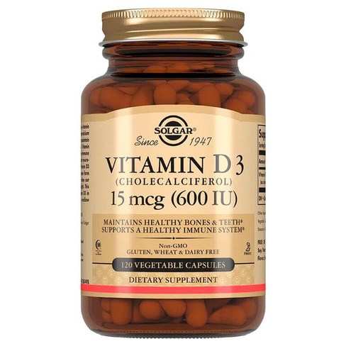 Витамин D3 Solgar 600 МЕ, 120 капсул по 240 мг