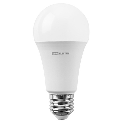Лампа светодиодная E27, 15 Вт, 120 Вт, 230 В, груша, 4000 К, свет холодный белый, TDM Electric, А60
