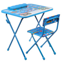 Мебель детская Nika, стол+стул мягкий, моющаяся, Познайка Большие гонки, металл, пластик, КП2/БГ