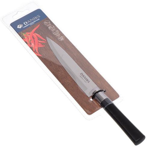 Нож кухонный Daniks, Скара, универсальный, нержавеющая сталь, 12.5 см, рукоятка пластик, YW-A341-UT