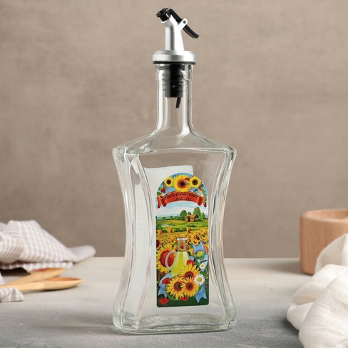 Бутылка для масла, стекло, 500 мл, с дозатором, 626-410/626-412