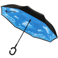 Зонт для женщин, автомат, трость, 8 спиц, 58 см, Облака, полиэстер, Y9-288