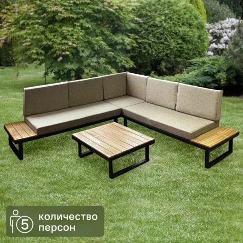 Набор садовой мебели Greengard Флоренция сталь бежево-коричневый угловой диван подушки столик GREENGARD Набор мебели Фло