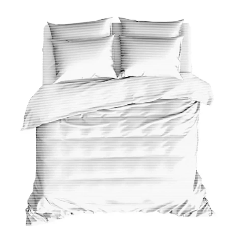 Комплект постельного белья Capresa двухспальный страйп полис белый CAPRESA Классика