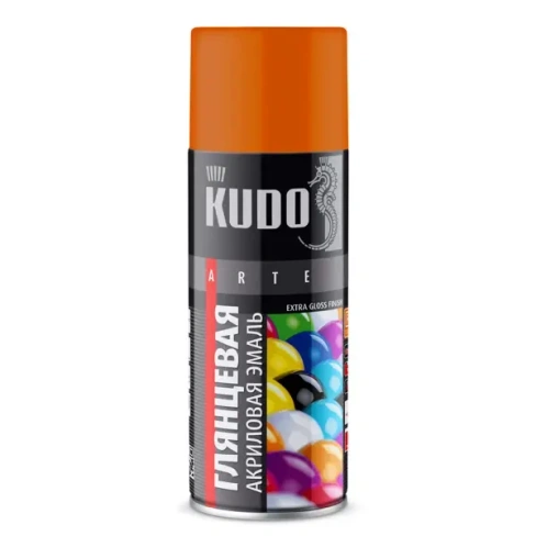 Эмаль аэрозольная для металлочерепицы KUDO акриловая глянцевая цвет оранжевый 520 мл None