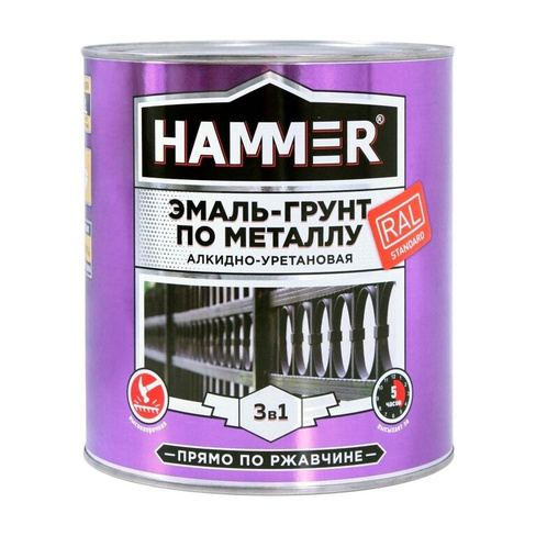 Эмаль-грунт по металлу Hammer ЭК000133636