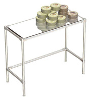 Хромированный большой демо-стол с зеркальной полкой для продажи косметики серии COSMETIC ХДС-ПЗ-D43