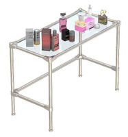 Хромированный средний демо-стол с прозрачным стеклом 6 мм для продажи парфюмерии серии PERFUME ХДС-PER-D42-01