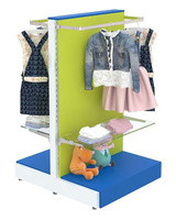Низкая островная система со стеклянными полками для продажи детской одежды KIDS-НО-7