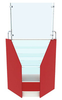 Прилавок для аптеки внутренний угол серии АЛМАЗ - RED с защитным экраном №4