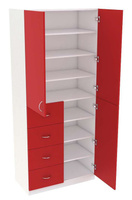 Шкаф для аптек с ящиками и полками серии RED №3