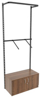 Настенная система с накопителем и комбо - поручнями для одежды ЛОФТ №3 (900мм), Орех
