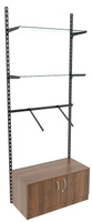 Настенная система с накопителем кронштейнами и прозрачными полками для одежды ЛОФТ №4 (900мм), Орех