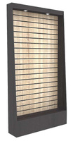 Высокий стеллаж с эконом-панелью и подсветкой для магазина в стиле ЛОФТ-ЛЭП-01