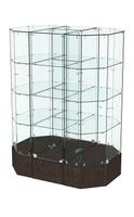 Стеклянная островная низкая прозрачная витрина серии Истра №809-О-450, Дуб Венге