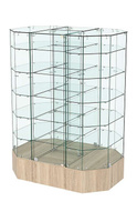 Стеклянная островная широкая на подиуме витрина серии Истра №829-О-450, Дуб сонома