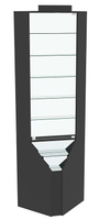 Витрина серии Эталон угловая №3-2 (Внутренний угол, задняя стенка - стекло), Черный