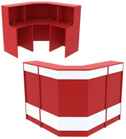 Ресепшен красного цвета Г-образный серии RED с фасадными панелями №4