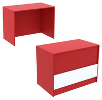 Ресепшен - стол красного цвета широкий серии RED с фасадными панелями №8