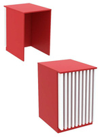 Ресепшен - стол красного цвета узкий с планками серии RED - ВЕРТИКАЛЬ №9