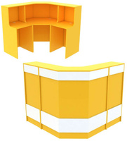 Ресепшен желтого цвета Г-образный серии СОЛНЕЧНЫЙ СВЕТ с фасадными панелями №4