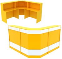 Ресепшен желтого цвета угловой большой серии СОЛНЕЧНЫЙ СВЕТ с фасадными панелями №5