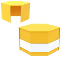 Ресепшен - стол желтого цвета угловой серии СОЛНЕЧНЫЙ СВЕТ с фасадными панелями №10