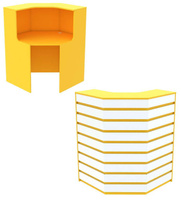 Ресепшен желтого цвета угловой серии СОЛНЕЧНЫЙ СВЕТ с фасадными декорами №3