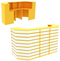 Ресепшен желтого цвета со скошенными углами серии СОЛНЕЧНЫЙ СВЕТ с фасадными декорами №6