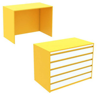 Ресепшен - стол желтого цвета широкий серии СОЛНЕЧНЫЙ СВЕТ с фасадными декорами №8