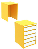 Ресепшен - стол желтого цвета узкий серии СОЛНЕЧНЫЙ СВЕТ с фасадными декорами №9