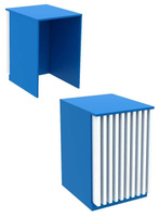 Ресепшен - стол синего цвета узкий с планками серии ДЕЛФТ - ВЕРТИКАЛЬ №9