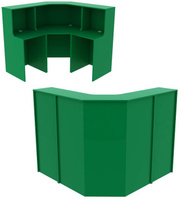 Ресепшен зеленого цвета Г-образный серии ИЗУМРУД №4
