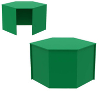 Ресепшен - стол зеленого цвета угловой серии ИЗУМРУД №10